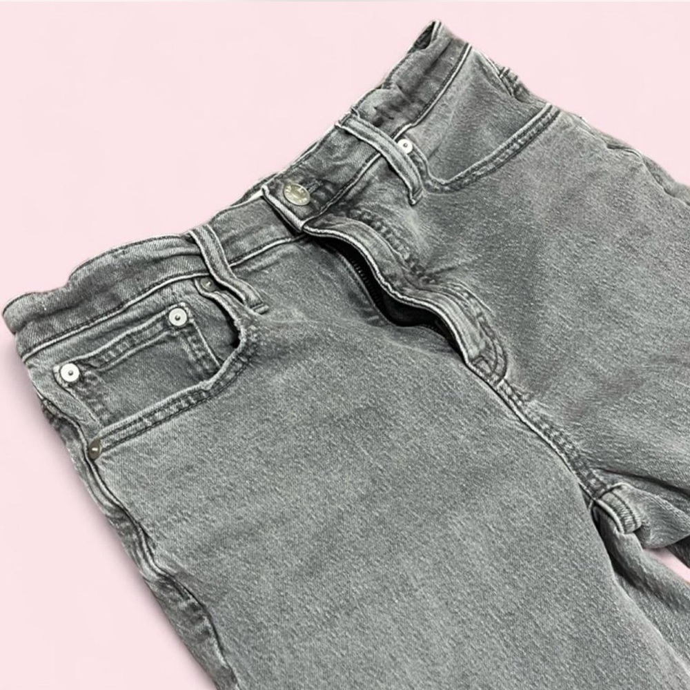 Madewell Gray Slim‎ Demi-Boot Jeans 26 | High-Rise Straight Flare Brookford Wash - Picture 4 of 8